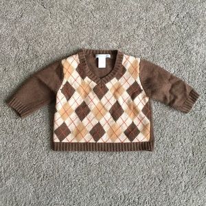 Janie and Jack brown argyle sweater